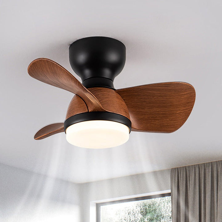 Ventilateur de plafond élégant et simple pour chambre à coucher avec éclairage LED