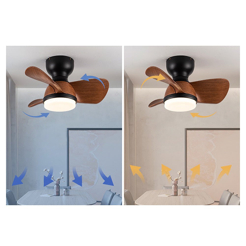 Ventilateur de plafond élégant et simple pour chambre à coucher avec éclairage LED