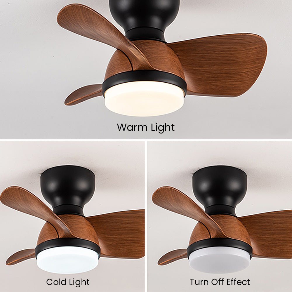 Ventilateur de plafond élégant et simple pour chambre à coucher avec éclairage LED