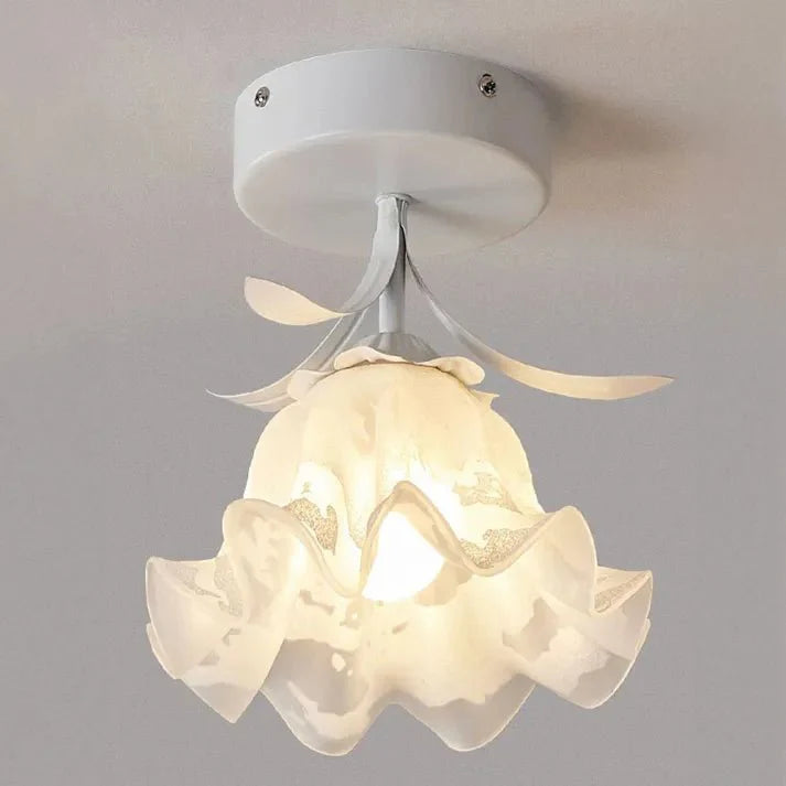 Lampe de plafond Tiffany simple avec mini-fleurs