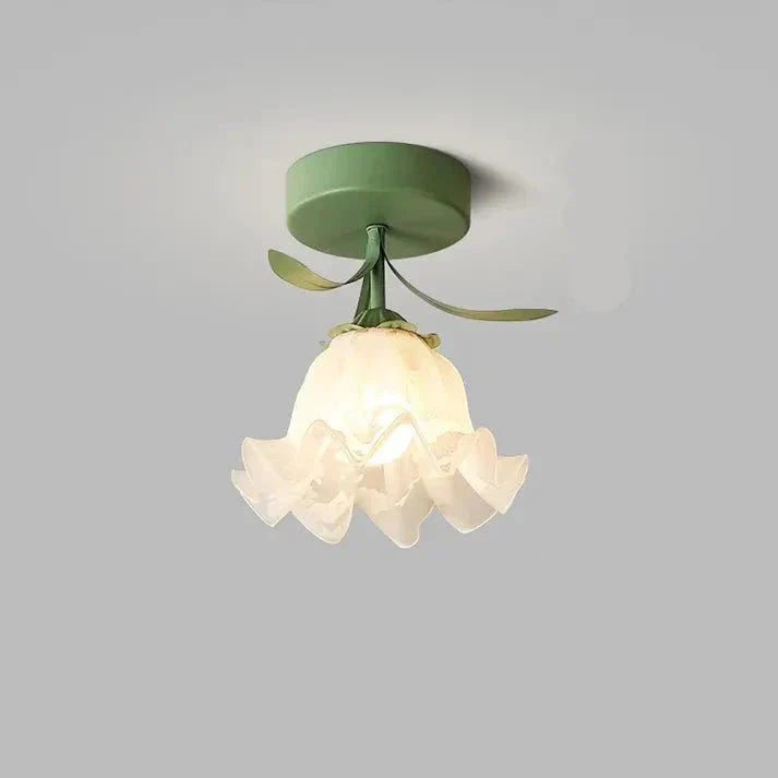 Lampe de plafond Tiffany simple avec mini-fleurs