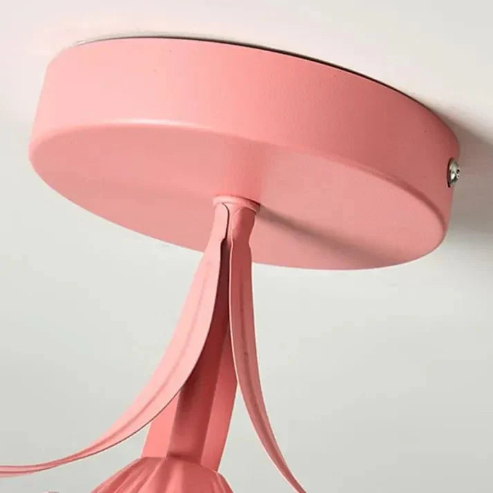 Lampe de plafond Tiffany simple avec mini-fleurs