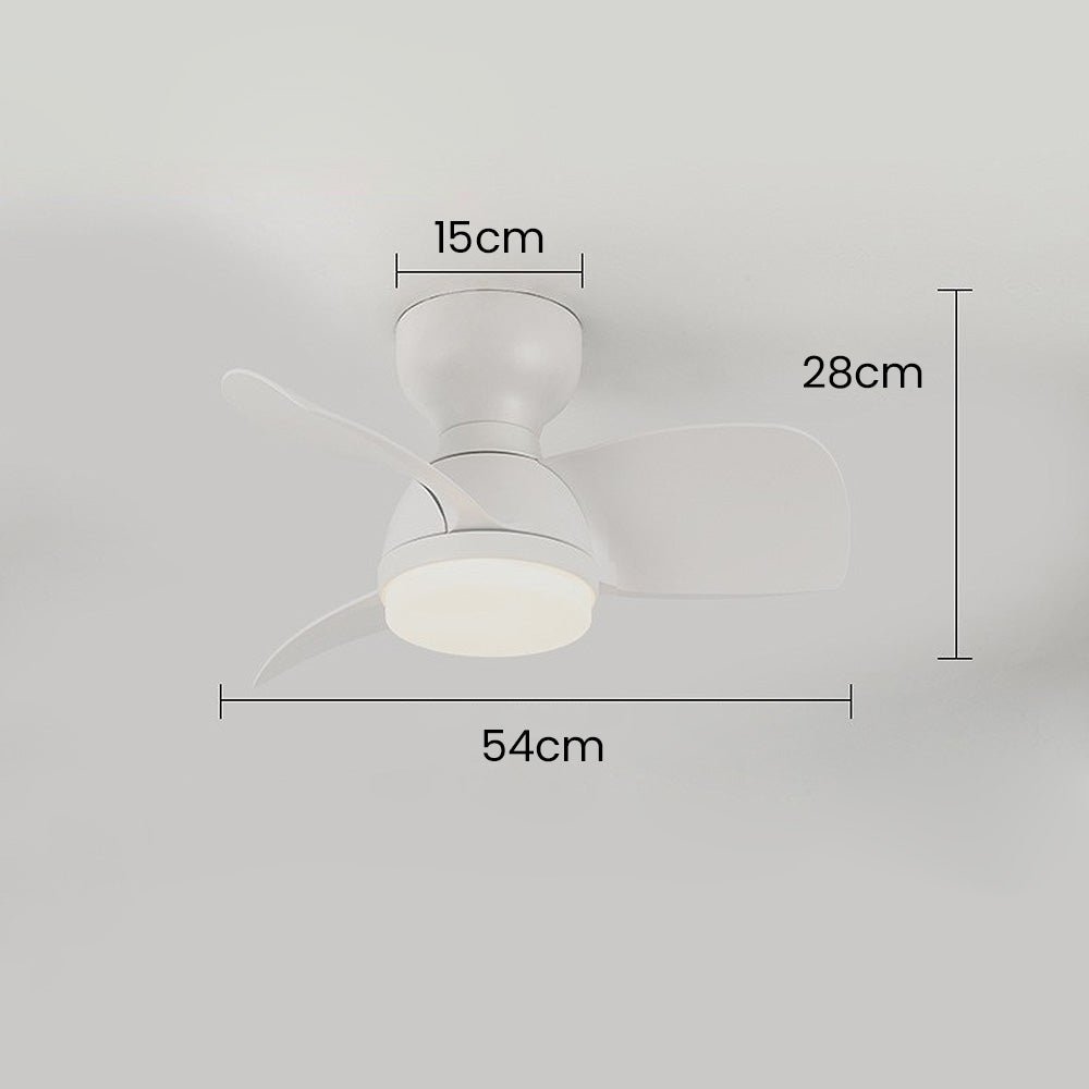 Ventilateur de plafond élégant et simple pour chambre à coucher avec éclairage LED