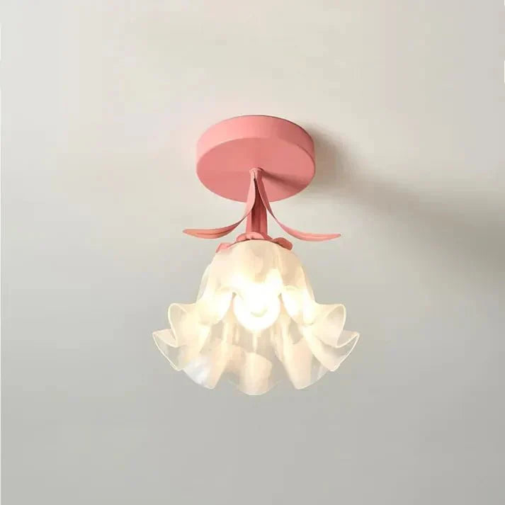 Lampe de plafond Tiffany simple avec mini-fleurs