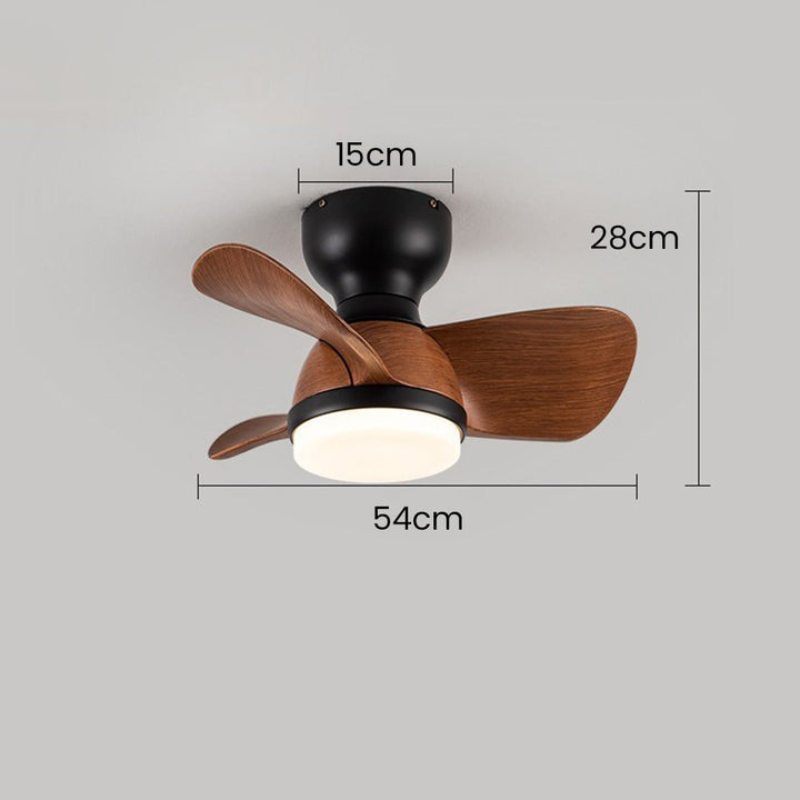 Ventilateur de plafond élégant et simple pour chambre à coucher avec éclairage LED