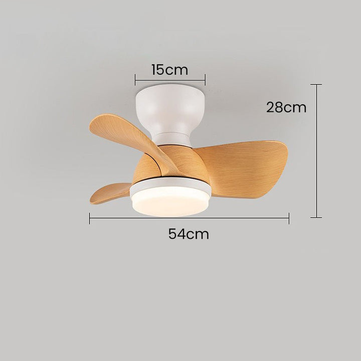 Ventilateur de plafond élégant et simple pour chambre à coucher avec éclairage LED