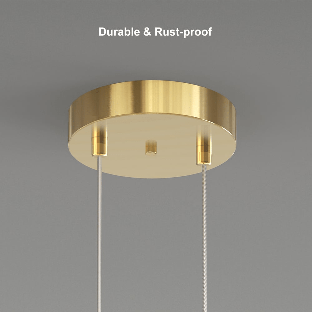 Suspension Circulaire 2-Luminaires en Laiton Doré Charmant