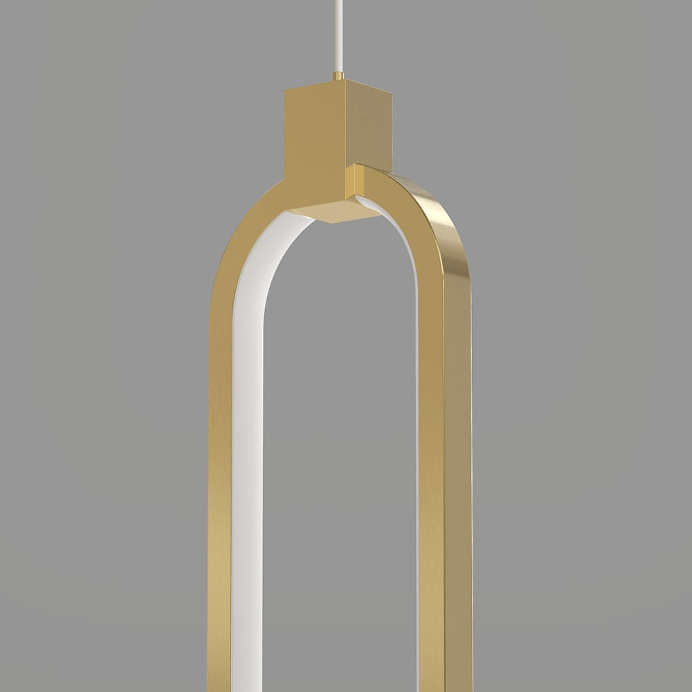 Suspension Circulaire 2-Luminaires en Laiton Doré Charmant