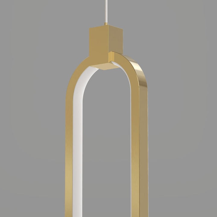 Suspension Circulaire 2-Luminaires en Laiton Doré Charmant